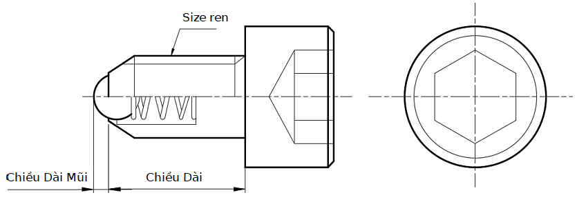 Bản vẽ kỹ thuật Vít Bi Nhún Thép BPRH10-30