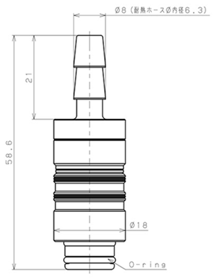 Bản vẽ kỹ thuật Thân Đầu Ngạnh Nối Ống Dẫn Điều Khiển Nhiệt Độ Khuôn Đúc Dạng Thẳng, Có Van Tự Ngắt Pisco ASC10-ID06BP