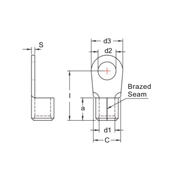 Bản vẽ kỹ thuật Cosse Tròn Trần 25 mm2 KST DRNB8-25