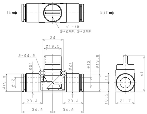 Bản vẽ kỹ thuật Van Tay Khí Nén Pisco HV12-12-2