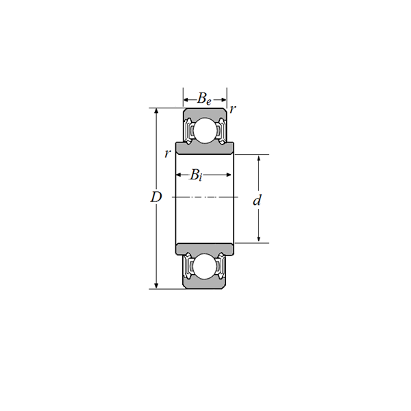 Bản vẽ kỹ thuật Vòng Bi Rãnh Sâu 1 Dãy 20x47x14 mm NTN 88504/2AS