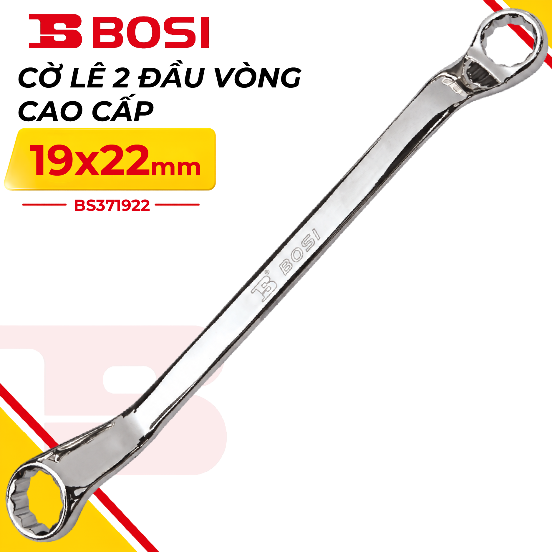 Cờ Lê 2 Đầu Vòng Cao Cấp 19x22 mm Bosi BS371922