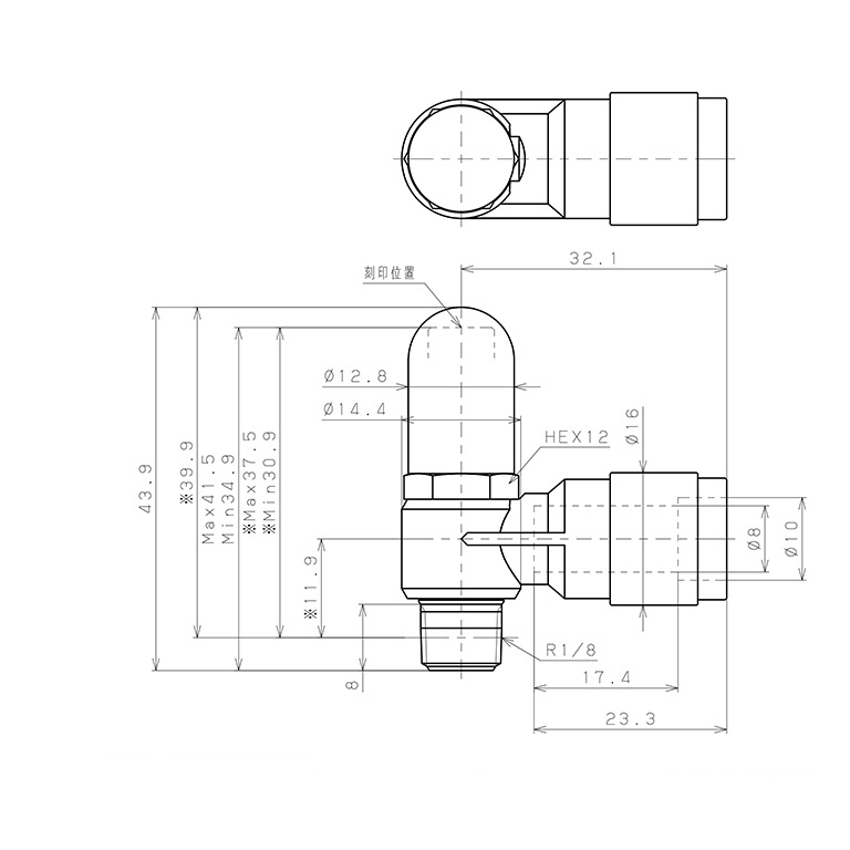 Bản vẽ kỹ thuật Van Tiết Lưu Khí Nén Bằng Nhựa Chống Văng Bám Xỉ Hàn Pisco JSC8-01AV-0