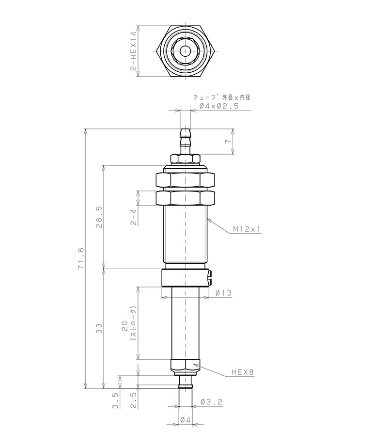 Bản vẽ kỹ thuật Giá Đỡ Nấm Hút Chân Không Có Lò Xo, Pisco VPC-T8-20-4B