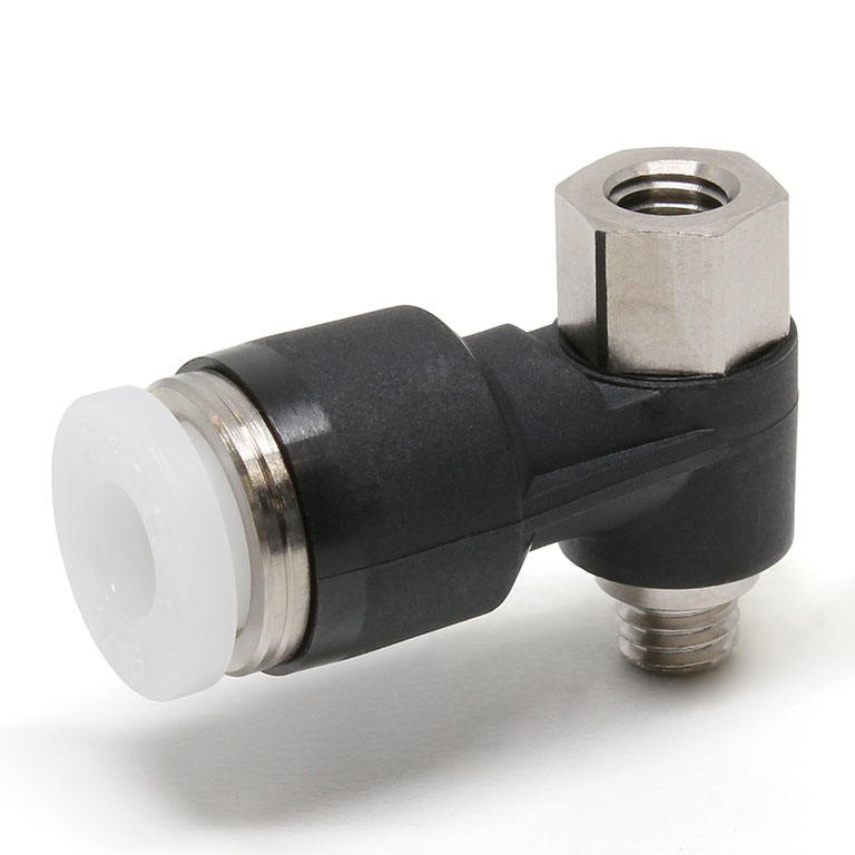 Đầu Nối Nhanh Khí Nén Cong 90° Đầu Lục Giác Trụ Ren Đực Cái Pisco PHF3/16-M5