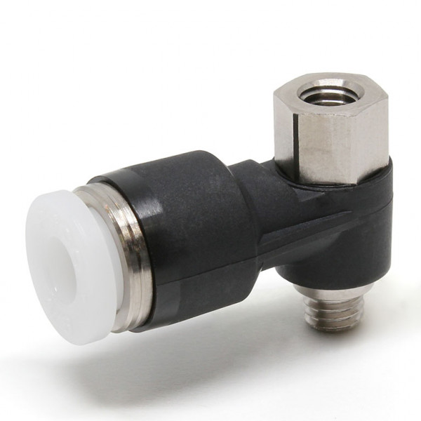 Đầu Nối Nhanh Khí Nén Cong 90° Đầu Lục Giác Trụ Ren Đực Cái Pisco PHF3/16-M5