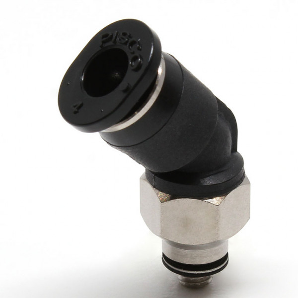 Đầu Nối Nhanh Khí Nén Dạng Cong 45° Ren Ngoài Pisco PLH4-M3MW