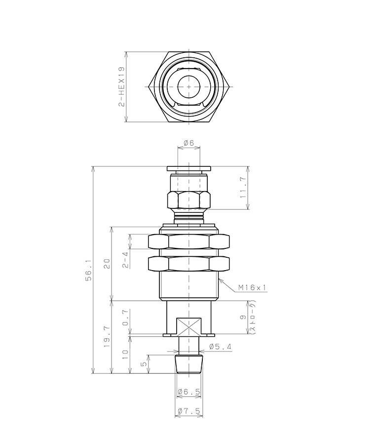 Bản vẽ kỹ thuật Bộ Nấm Hút Chân Không Và Giá Đỡ, Silicone, O.D 20 mm, Pisco VPHC20-9LBN-6J