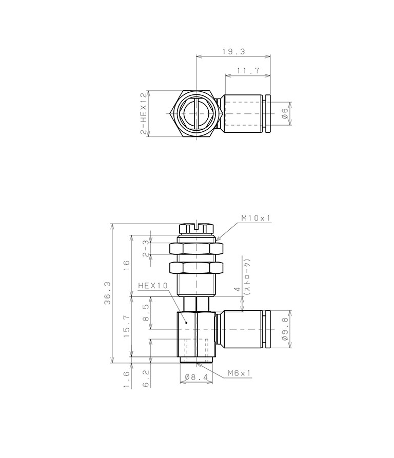 Bản vẽ kỹ thuật Bộ Nấm Hút Chân Không Và Giá Đỡ, Silicone, O.D 20 mm, Pisco VPMD20-4SS-6J