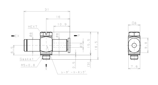 Bản vẽ kỹ thuật Bộ Tạo Chân Không Dòng VM - VC Pisco VCH03-M53