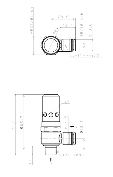 Bản vẽ kỹ thuật Bộ Tạo Chân Không Dòng VH - VS Pisco VHL15-5/16N2U