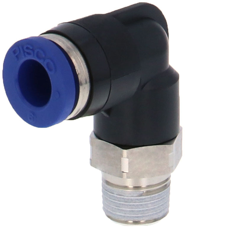 Đầu Nối Nhanh Khí Nén Dạng Cong 90° Ren Ngoài Pisco PL10-01SUS