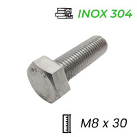 Bulong Inox 304 DIN933 M8x30
