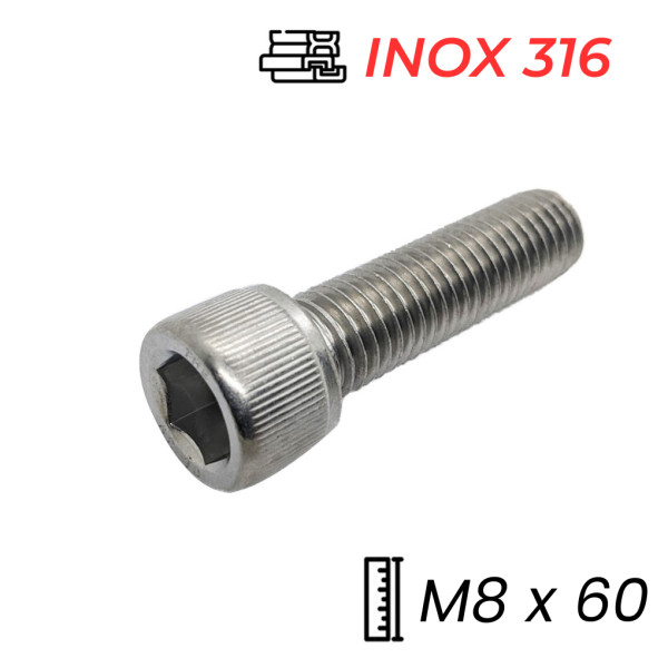 Lục Giác Chìm Đầu Trụ Inox 316 DIN912 M8x60