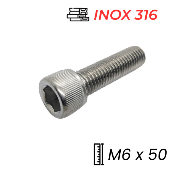 Lục Giác Chìm Đầu Trụ Inox 316 DIN912 M6x50