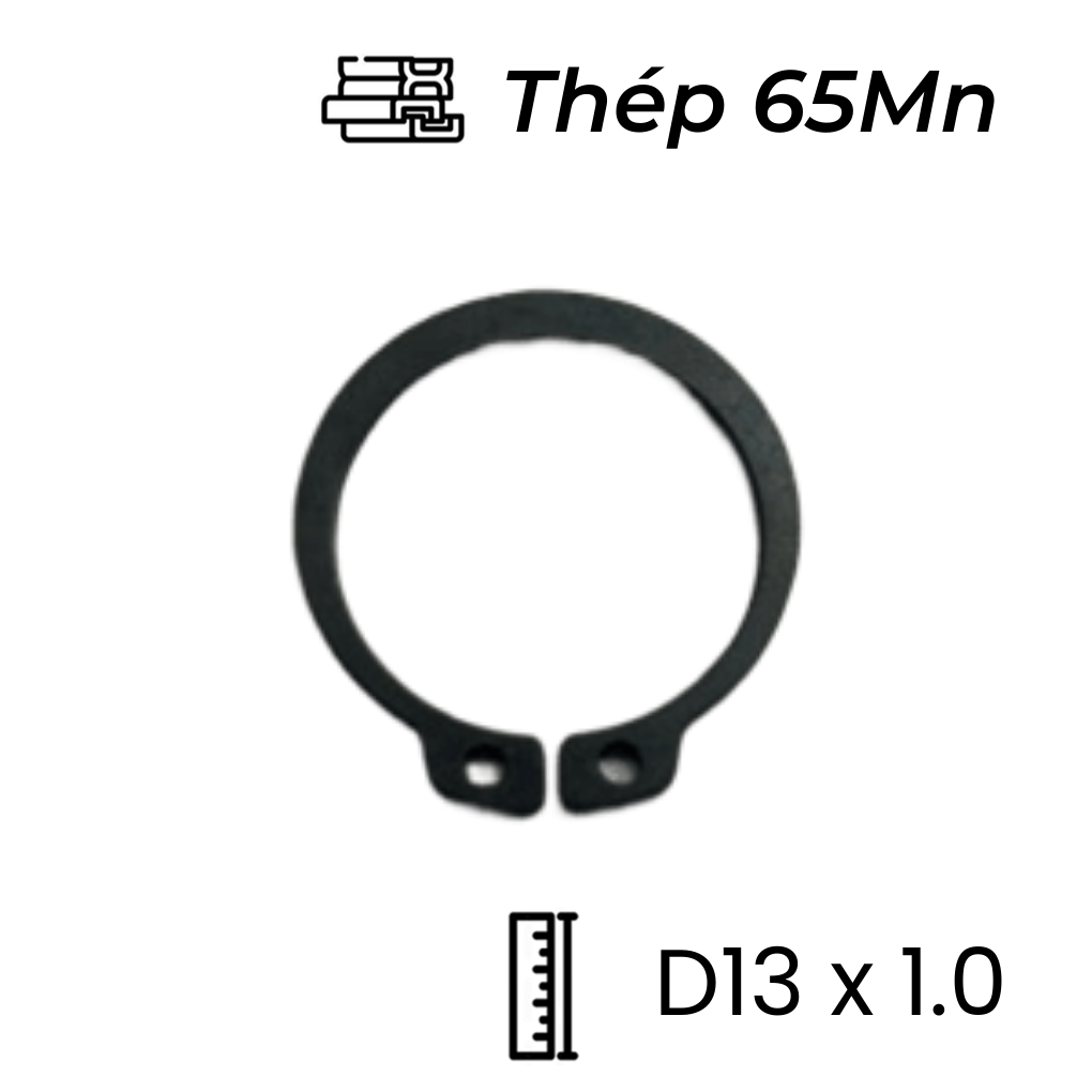 Phe Gài Trục Thép 65Mn DIN471 D13x1.0 (50Cái/Bịch)