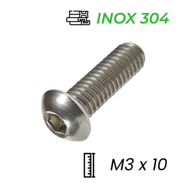 Lục Giác Chìm Mo Inox 304 ISO7380 M3x10