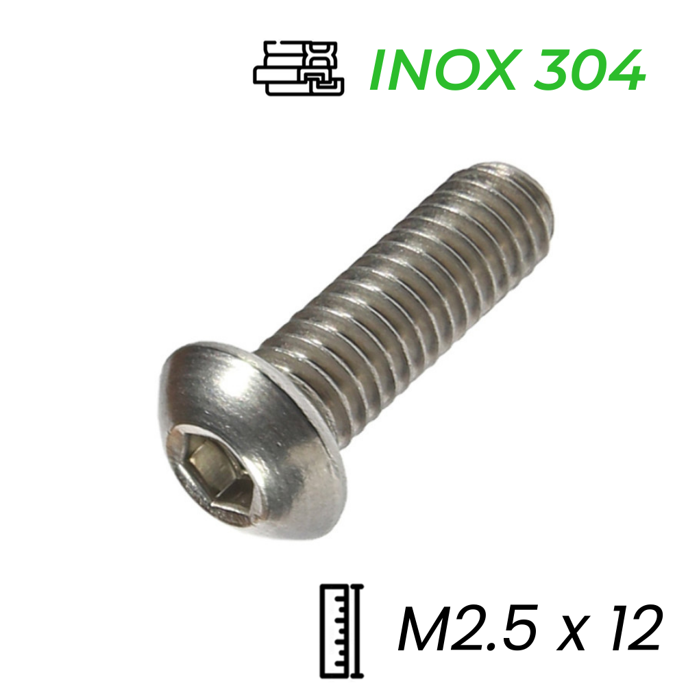 Lục Giác Chìm Mo Inox 304 ISO7380 M2.5x12