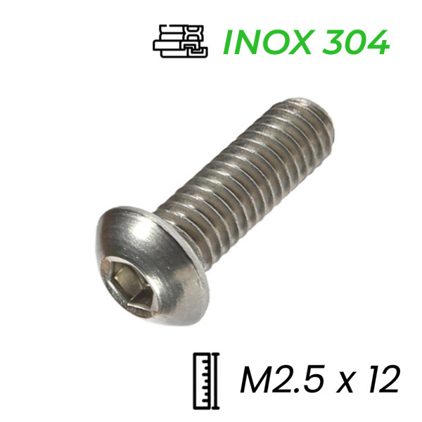 Lục Giác Chìm Mo Inox 304 ISO7380 M2.5x12