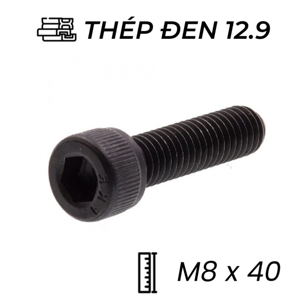 Lục Giác Chìm Đầu Trụ Thép Đen 12.9 DIN912 M8x40