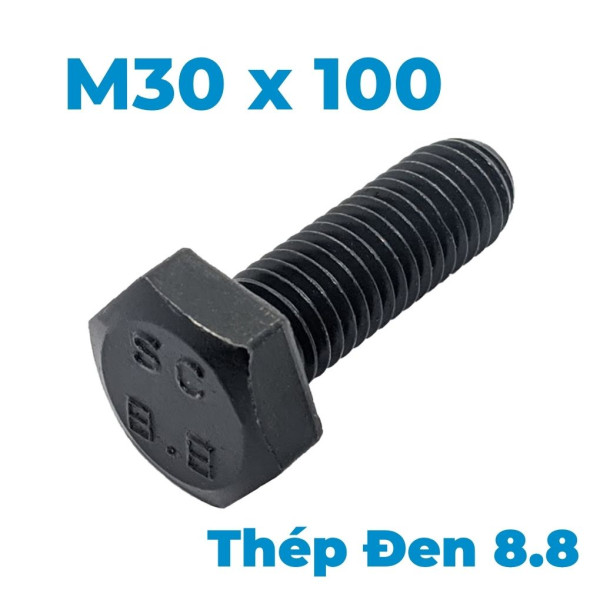 Bulong Thép Đen 8.8 DIN933 M30x100