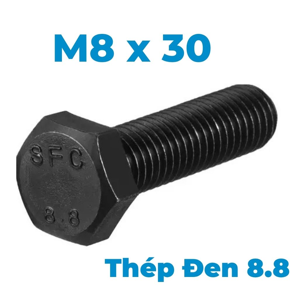 Bulong Thép Đen 8.8 DIN933 M8x30