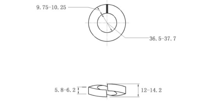 Bản vẽ kỹ thuật Lông Đền Vênh Thép Nhúng Nóng Kẽm DIN127 M36