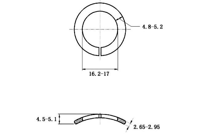 Bản vẽ kỹ thuật Lông Đền Vênh Lượn Sóng Thép Mạ Kẽm DIN128A M16