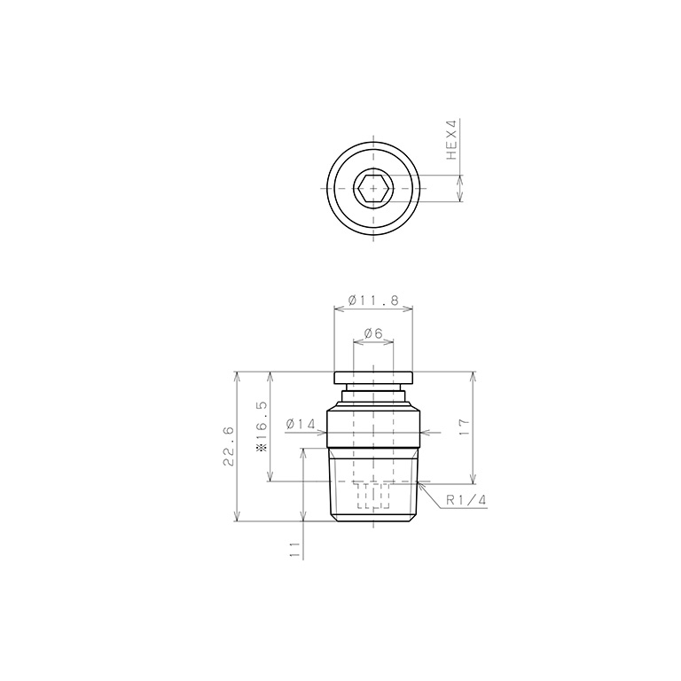 Bản vẽ kỹ thuật Đầu Nối Nhanh Khí Nén Dạng Thẳng Ren Ngoài Pisco SPOC6-02-UC