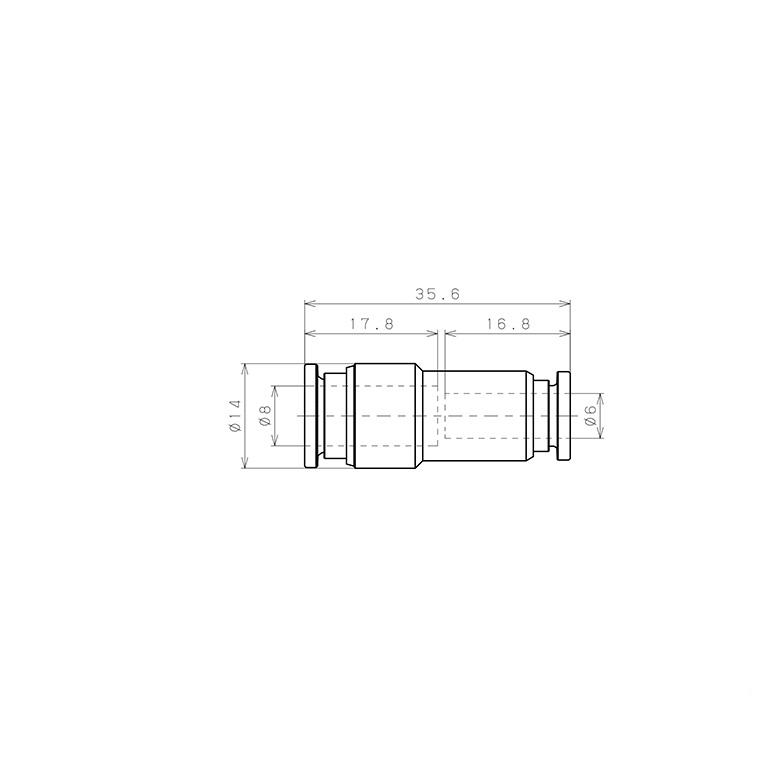 Bản vẽ kỹ thuật Đầu Nối Nhanh Khí Nén Dạng Nối Giẩm Pisco SSPG8-6-X-C