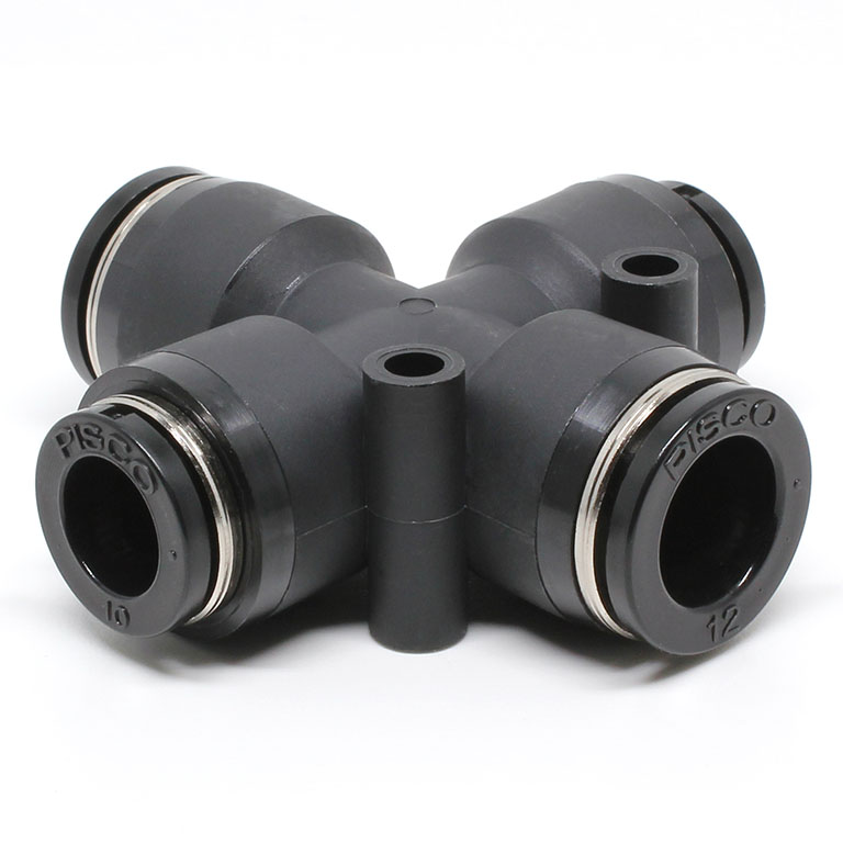 Đầu Nối Nhanh Khí Nén Ngã 4 Dạng Nối Giảm Pisco PZB12-10