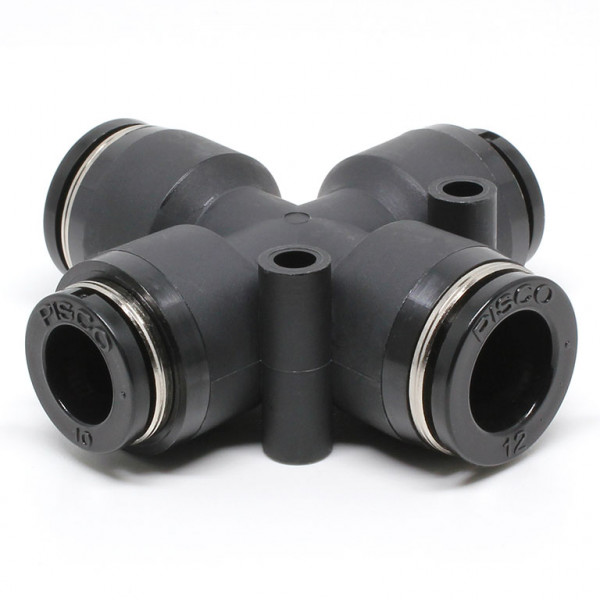 Đầu Nối Nhanh Khí Nén Ngã 4 Dạng Nối Giảm Pisco PZB12-10