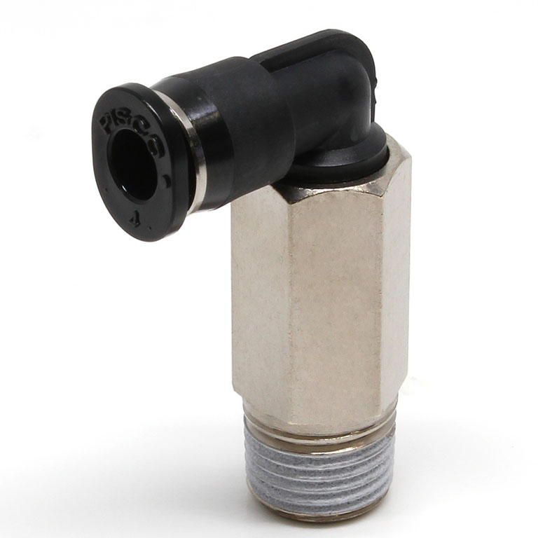 Đầu Nối Nhanh Khí Nén Dạng Cong 90° Ren Ngoài (Dài) Pisco PLL4-01M