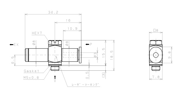 Bản vẽ kỹ thuật Bộ Tạo Chân Không Dòng VM - VC Pisco VCL03-M53