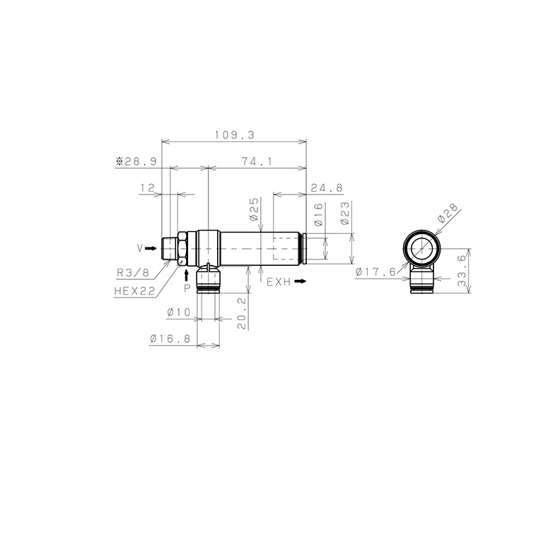 Bản vẽ kỹ thuật Bộ Tạo Chân Không Dòng VRL Pisco VRL200-031016