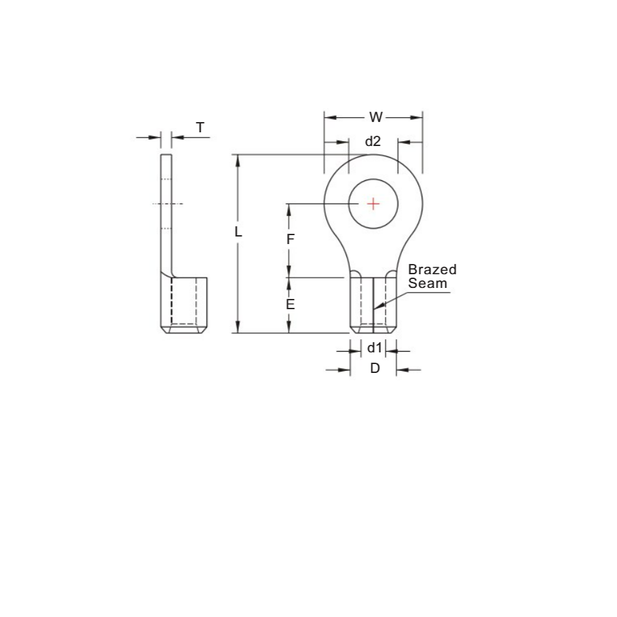 Bản vẽ kỹ thuật Cosse Tròn Trần 0.5-1.5mm2 KST RNB1-16