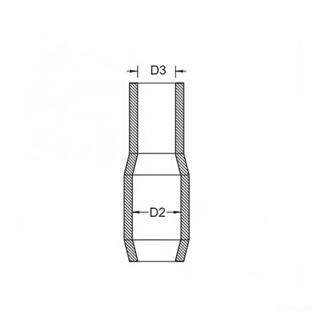 Bản vẽ kỹ thuật Mũ Chụp Đầu Cosse Cao Su Đỏ KST 8 mm2 Đường Kính 7.2-6.2mm V-8