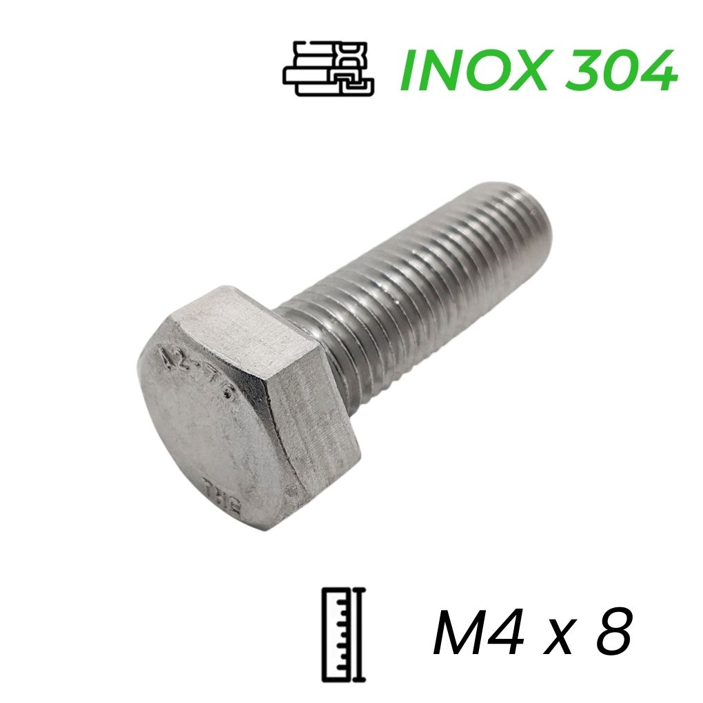 Bulong Inox 304 DIN933 M4x8