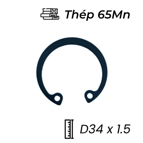 Phe Gài Lỗ Thép 65Mn DIN472 D34x1.5