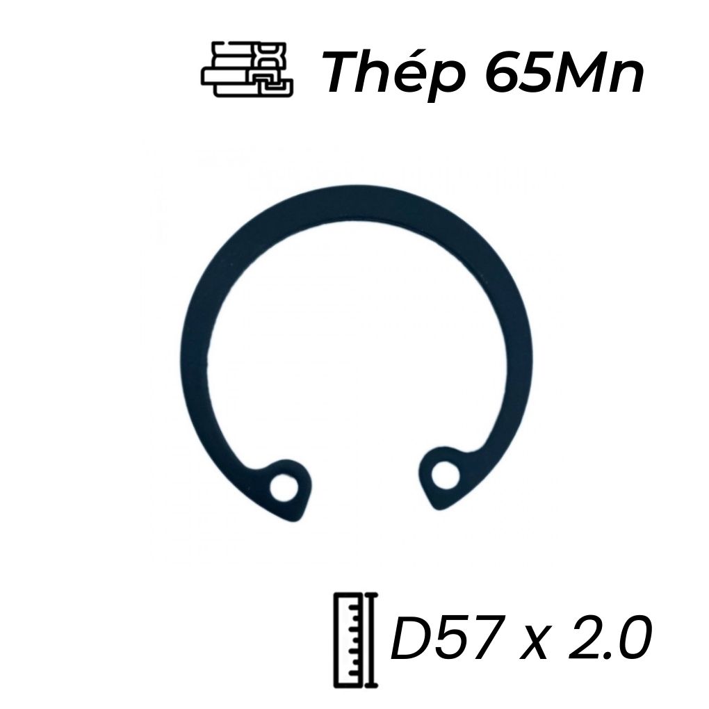 Phe Gài Lỗ Thép 65Mn DIN472 D57x2.0
