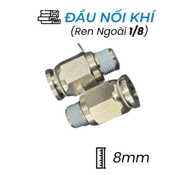 Đầu Nối Nhanh Khí Nén Đồng Ø8mm - Ren Ngoài 1/8" CDC BPC 08R01