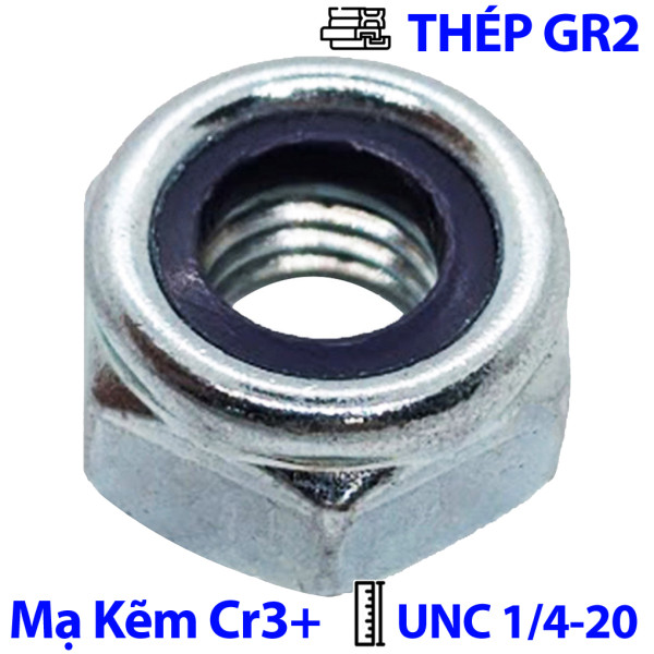 Tán Keo Thép Mạ Kẽm Trắng Cr3+ GR 2 UNC 1/4-20 (NE)