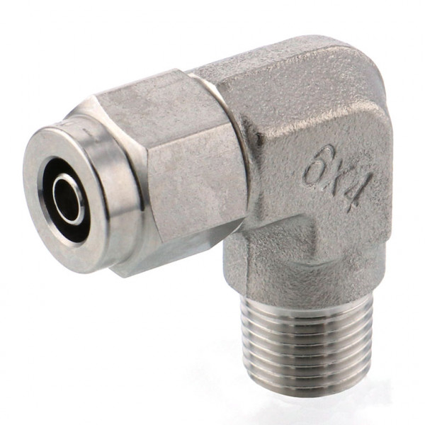 Đầu Ngạnh Nối Ống Có Đai Ốc Xiết Dạng Cong 90° Ren Ngoài Pisco NSL1/4-03-TP