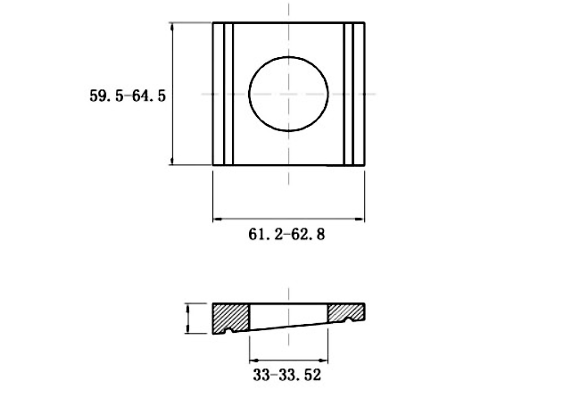 Bản vẽ kỹ thuật Lông Đền Vuông Thép Mạ Kẽm DIN434 M30