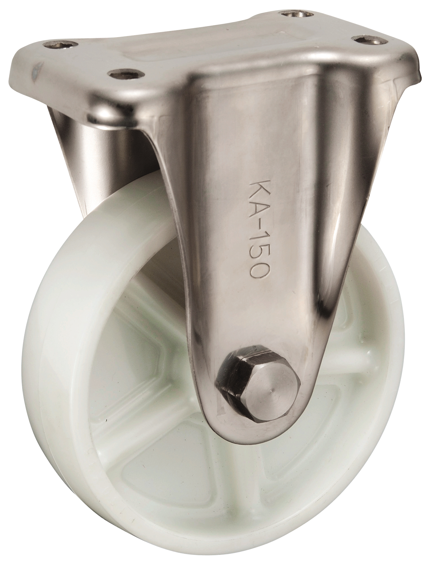 Bánh Xe Nylon Càng Inox Cố Định Không Phanh D150 UKAI PKA-150