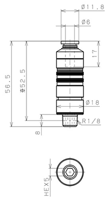 Bản vẽ kỹ thuật Bộ Đầu Nối Nhanh Ống Dẫn Điều Khiển Nhiệt Độ Khuôn Đúc Dạng Thẳng, Có Van Tự Ngắt Pisco ASC10-601