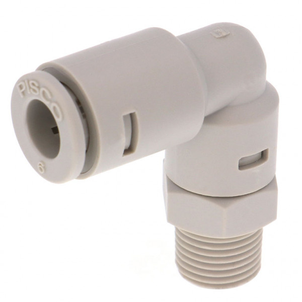 Đầu Nối Nhanh Khí Nén Dạng Cong 90° Ren Ngoài Pisco APL6-01-N-TP