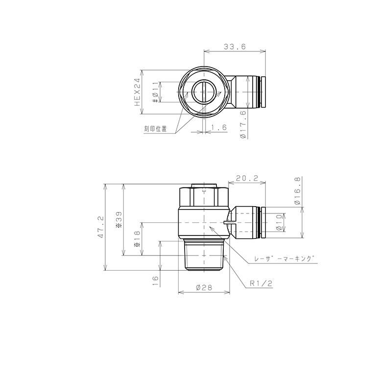 Bản vẽ kỹ thuật Van Tiết Lưu Khí Nén Đầu Vít Dẹp Pisco JSDC10-04BW