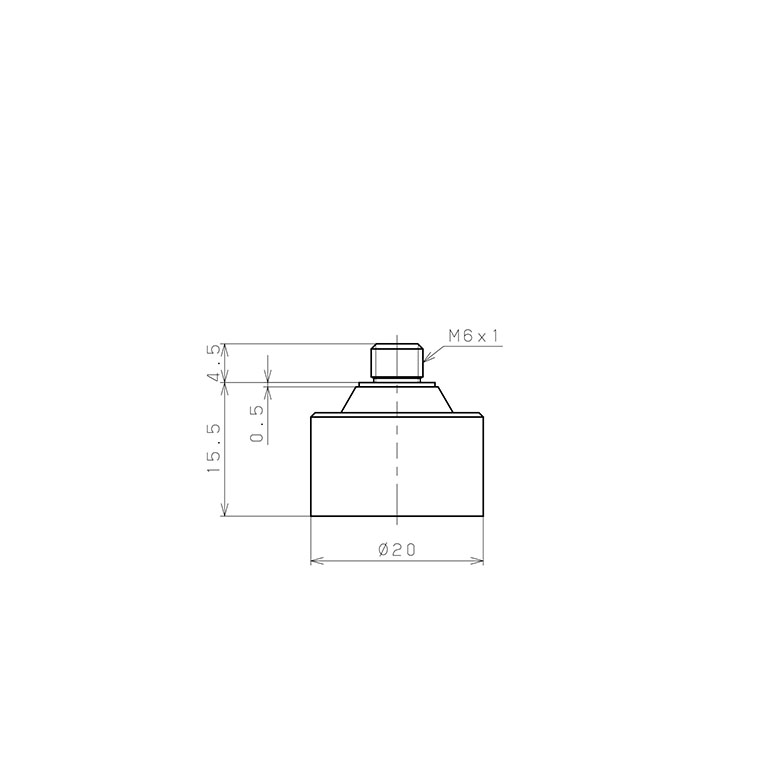 Bản vẽ kỹ thuật Bộ Nấm Hút Chân Không Có Vít Ren, Silicone, O.D 20 mm, Pisco VP20SS-M6