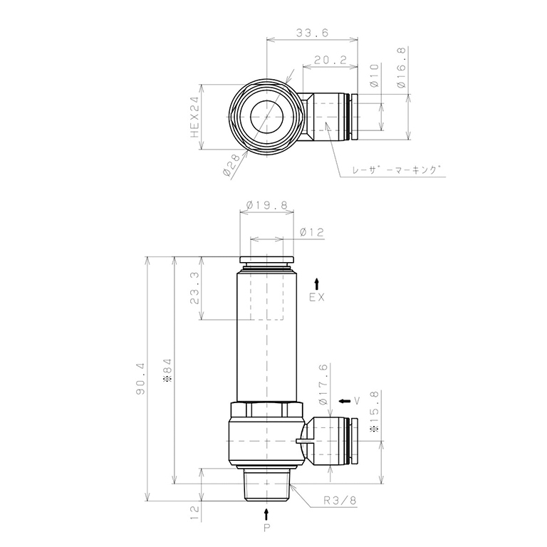 Bản vẽ kỹ thuật Bộ Tạo Chân Không Dòng VH - VS Pisco VHH20-1003J
